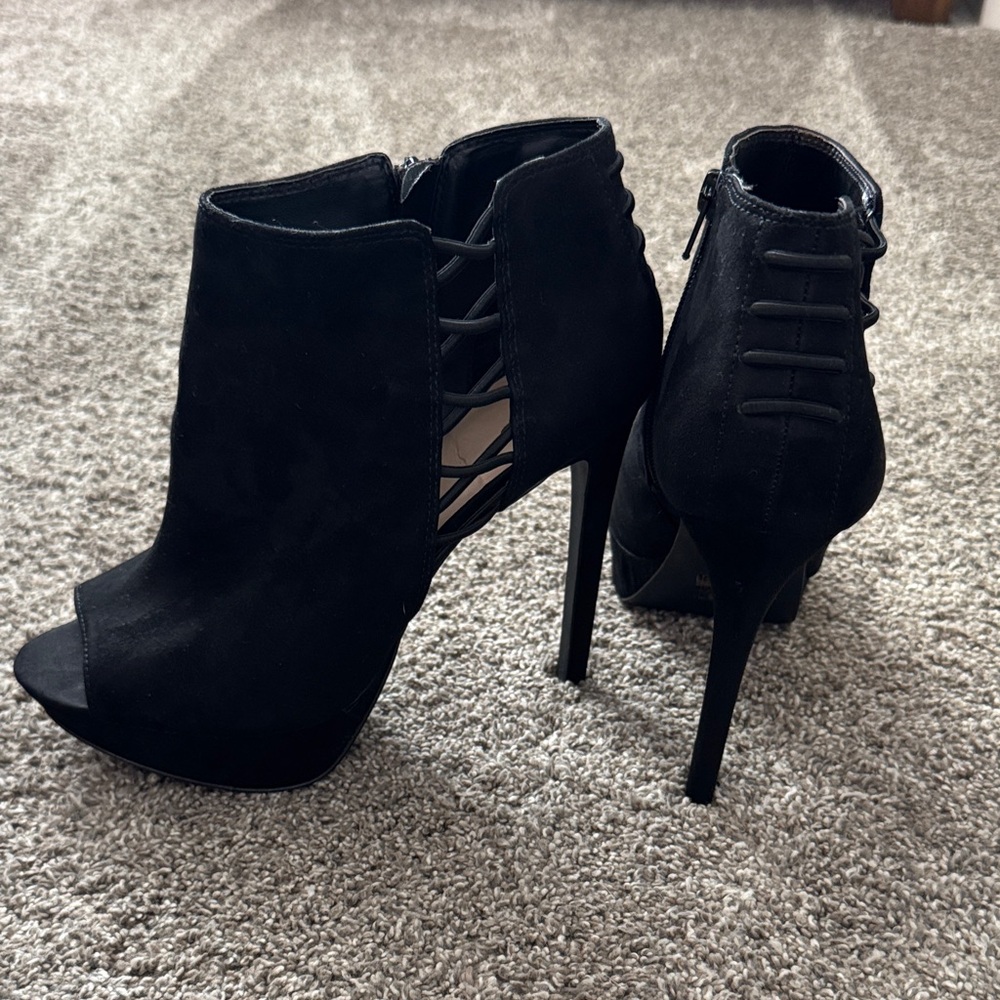Mix No. 6 Stiletto High Heeled Suede Booties - Picture 6 of 8